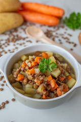 A bowl of lentil soup a delicious and common dish