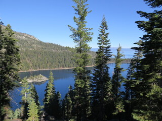 the beautiful Lake Tahoe in the Sierra Nevada mountain range in the month of November, USA