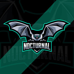 Nocturnal Bat bird mascot logo esport template design © Immidesign