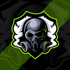 Toxic skull mascot logo esport design © Immidesign