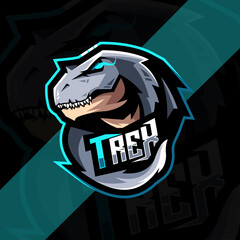 T-rex mascot logo esport design