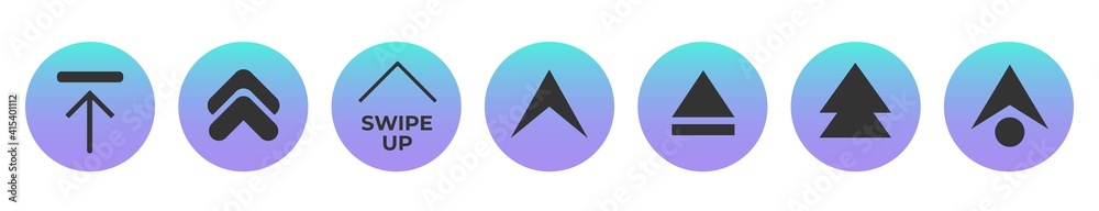 Poster template swipe up buttons colorful gradient. web buttons, elements ui.