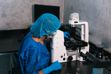 Woman working in a professional laboratory. Medical concept