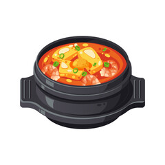 Delicious Sundubu illustration Korean Soft Tofu  Stew