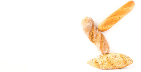 Freshly baked delicious bread, ciabatta, loaf with seeds