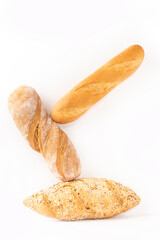 Freshly baked delicious bread, ciabatta, loaf with seeds