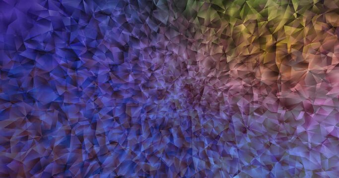 4K looping dark blue, yellow polygonal abstract footage. Trendy vibrant holographic clip in halftone style. Clip for your commercials. 4096 x 2160, 30 fps. Codec Photo JPEG.