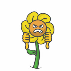 cute flower character design vector template illustration