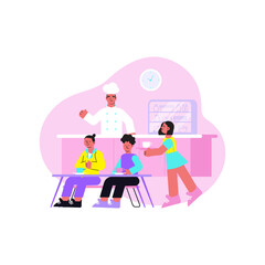 School Canteen Breakfast Composition