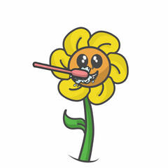 Obraz premium cute flower character design vector template illustration