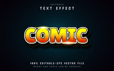 Comic text, orange gradient style text effect editable