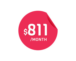 $811 Dollar Month. 811 USD Monthly sticker