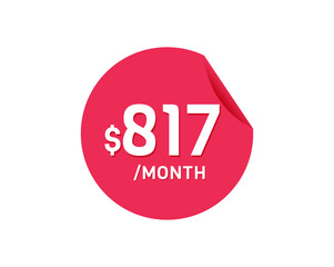 $817 Dollar Month. 817 USD Monthly sticker