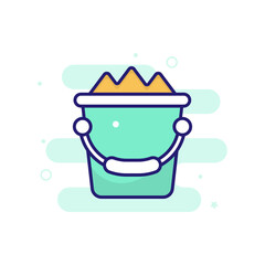 Bucket vector filled outline icon style illustration. EPS 10 file