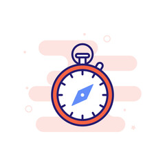 Compass vector filled outline icon style illustration. EPS 10 file