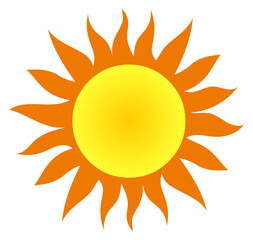 Cute flat sun icon stock illustration