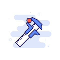 Vernier Caliper vector filled outline icon style illustration. EPS 10 file