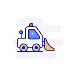Skid Loader vector filled outline icon style illustration. EPS 10 file