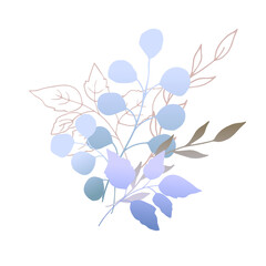Bouquet of decorative leaves. Vector illustration.