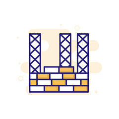 Construction Site vector filled outline icon style illustration. EPS 10 file