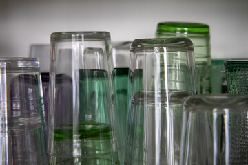 drinking glasses upside down