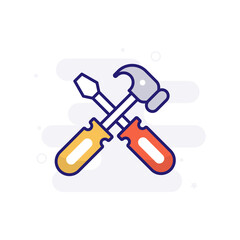 Tools vector filled outline icon style illustration. EPS 10 file