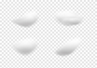 realistic cloud vectors isolated on transparency background ep133