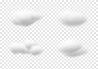realistic cloud vectors isolated on transparency background ep135