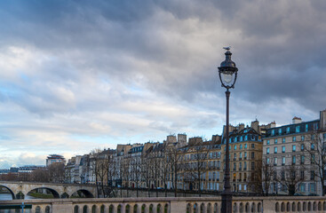 France Paris, beautiful view on the Ile Saint Louis from the bridge Louis Philippe.