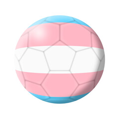 Obraz premium Transgender soccer ball football 3d illustration isolated on white with clipping path