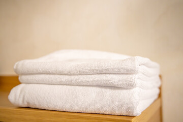 Fototapeta na wymiar stack of white towels