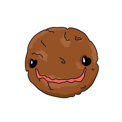 character smile cookie or cutlet