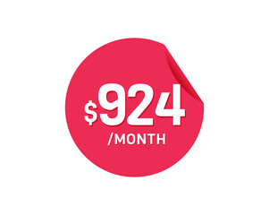 $924 Dollar Month. 924 USD Monthly sticker