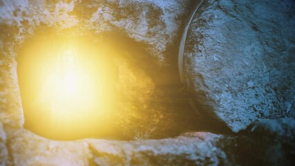 Tomb of Jesus. The Light of the Resurrection fills the empty tomb.