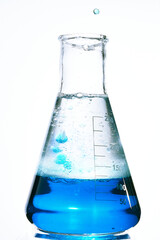 Glass flask with a chemical reagent.