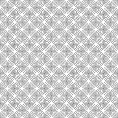 A Vector seamless pattern of black hand-drawn abstract shapes isolated on a white background