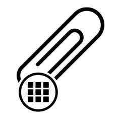 Paper clip with more icon, black color isolated on white background. School element vector