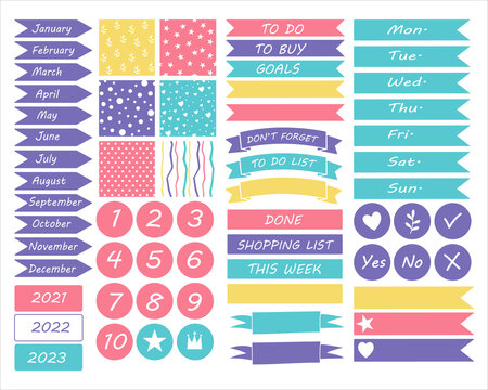 Cute Planner Stickers, Colorful Planner Stickers.