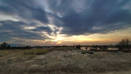 sunset over the river