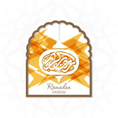 Arabic Calligraphic text of Ramadan Kareem for the Muslim community festival celebration.	