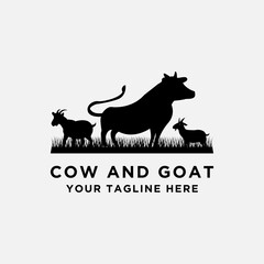 cattle logo vector collection. Cow and Goat design. - Vector