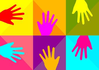 Obraz premium illustration hands in the vector