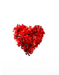 red heart made of sparkles, in the form of hearts