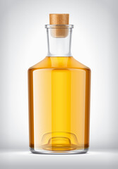 Glass bottle on background.