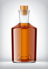 Glass bottle on background.