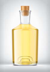 Glass bottle on background.