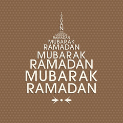 Ramadan greeting card for the Muslim community festival celebration.