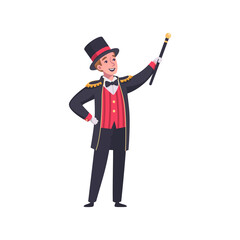 Circus Magician Cartoon Composition