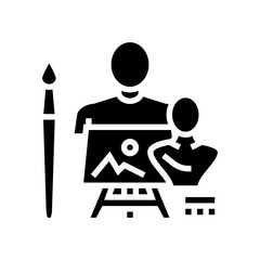 art expert glyph icon vector. art expert sign. isolated contour symbol black illustration