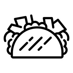 Taco sandwich icon. Outline taco sandwich vector icon for web design isolated on white background